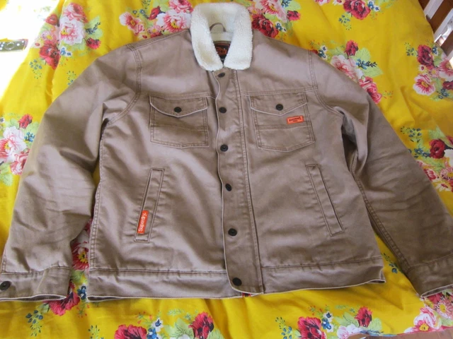 Superdry Trucker Highwayman Style Sherpa  Jacket Mens Fur Lined,2XL,Slim= Large