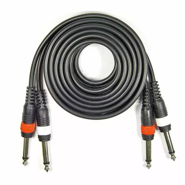 1 m Zwillingskabel 4 Klinke Stecker 6,3mm Audio Kabel Stecker Dual Klinke Kabel