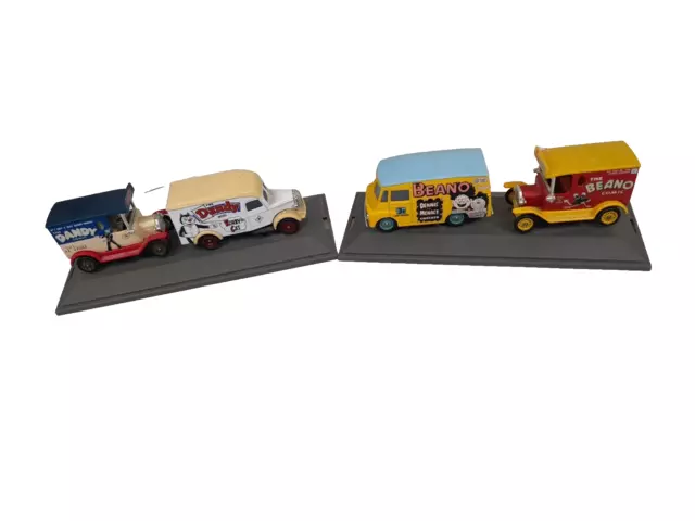 Corgi Classics Dandy and Beano Special Edition Vans on Plinth