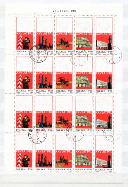 Briefmarken, Polen, Polska, Kleinbogen, 4 x Fi 1784-88, 1969, gest