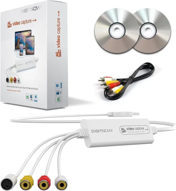 DIGITNOW! USB 2.0 Video Capture Card,VHS VCR TV zu DVD Converter Windows 7 8 10 2