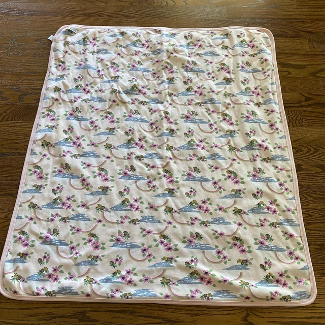 Old Navy Pink Baby Blanket Cotton Security Lovey 2000 Bananas Rainbow Floral