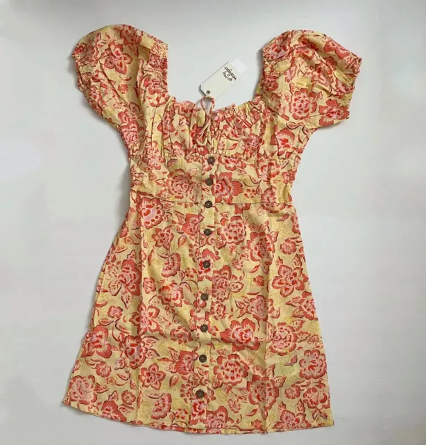 NWT Billabong X Wrangler UO Women’s Medium Far & Away Linen Floral Mini Dress