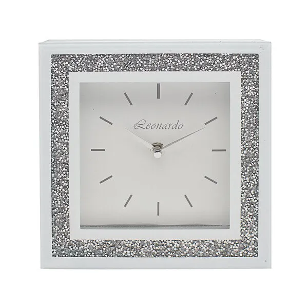 Mirror White Crystal Wall Clock 30Cm