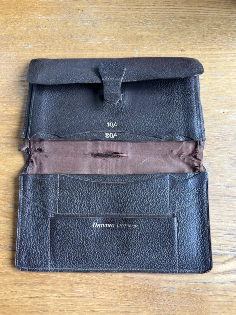 Vintage Mens Brown Leather Hide Bifold Wallet