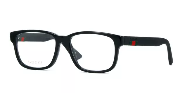 NEW Authentic GUCCI EyeGlasses Mens Shiny Black Matte Rubber Frame GG 0011O 001