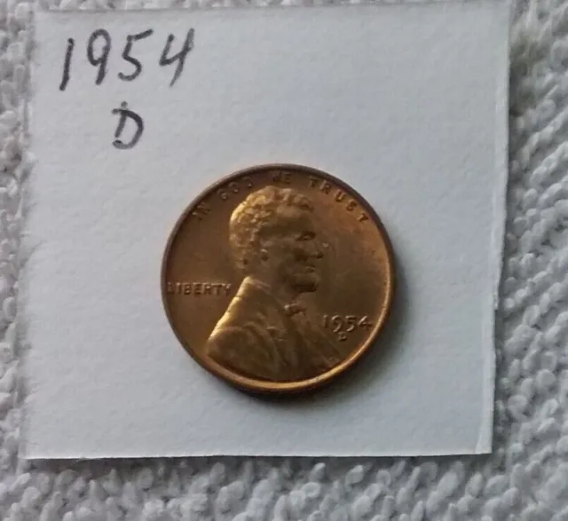 1954 D Lincoln Wheat Cent Gem Bu Uncirculated Penny GEM Bright Red