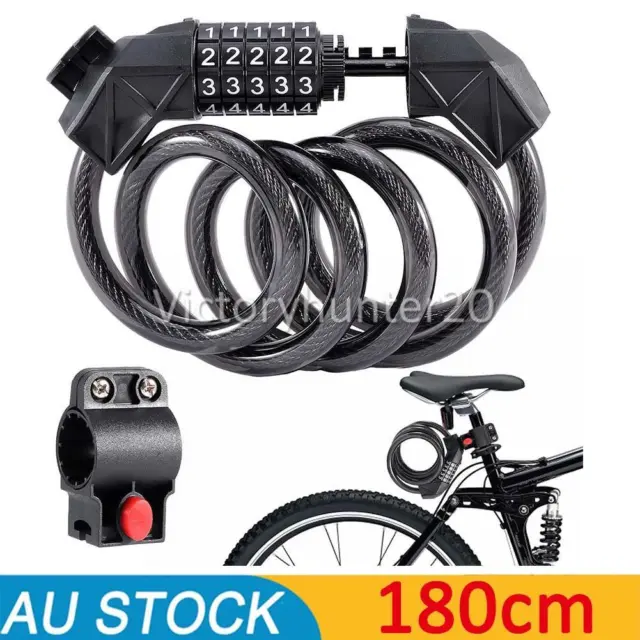 Bike Bicycle Lock 5 Digit Combination Code Steel Cable Security Password Cycling