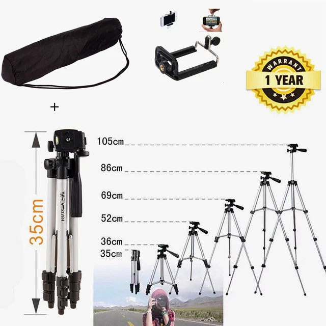 Professional Camera Tripod Stand Holder Mount for iPhone Samsung Cell Phone