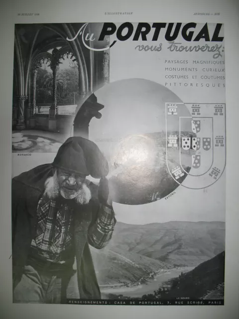 Portugal Lisbon Tourism Bussac Estoril Le Douro Ad 1938 Press Advertisement