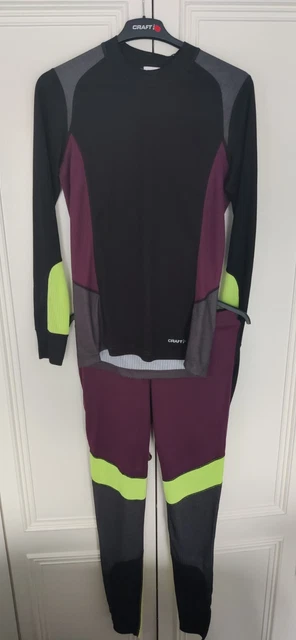 Craft Sportswear Baselayer Tracksuit Size Medium In Black