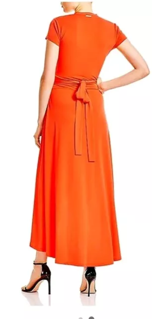 MICHAEL KORS High-Low Faux Wrap Maxi Dress Red, Size PM 2