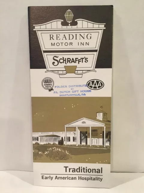 1964 READING MOTOR INN SCHRAFFT'S AAA Quality Courts United PA Motel Brochure