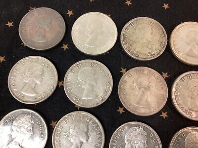 LOT of (22) Canada Silver Dollar $1 Canadian Coins - 80% Silver 2