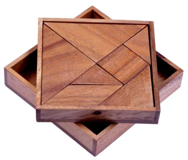 Tangram "Quadrat" - Legespiel - Knobelspiel mit 7 Bausteinen aus Holz