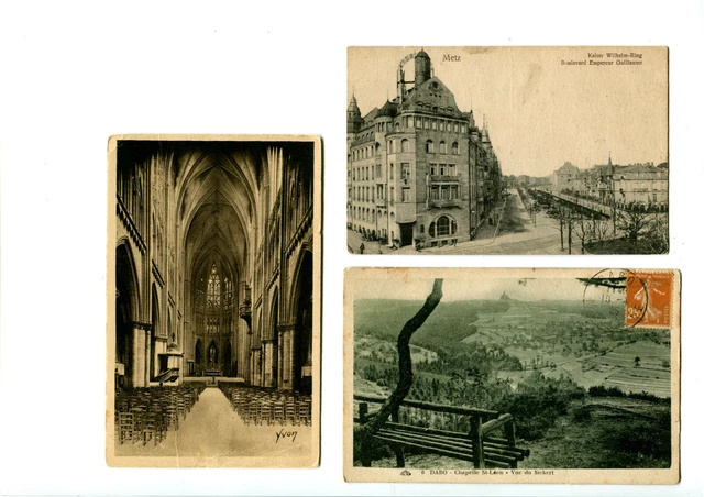 CPA 57 Moselle Metz & Dabo Lot of 3 Antique Postcards