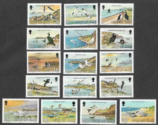 Juego De Aves Marinas De La Isla De Man De La Naturaleza De Aves Mnh 1983