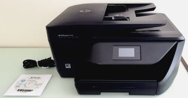 HP Officejet 6958 All In On Wireless Color Printer, Scan, Copy, Fax w/HP Disc