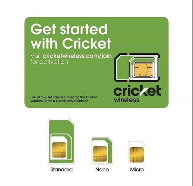 New Cricket Wireless Universal sim card , Nano, Micro, Standard fits all phones New Cricket Wireless Universal sim card , Nano, Micro, Standard fits all phones