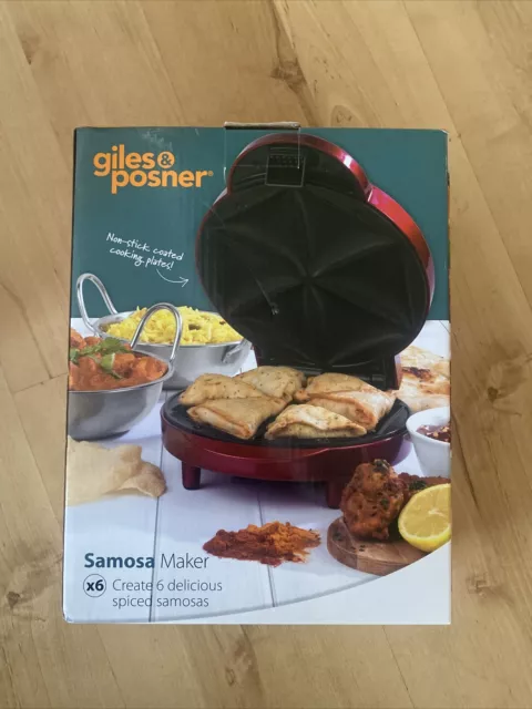 Samosa Maker Non-Stick Coated Cooking Plates 6 Mould 1000W Giles & Posner