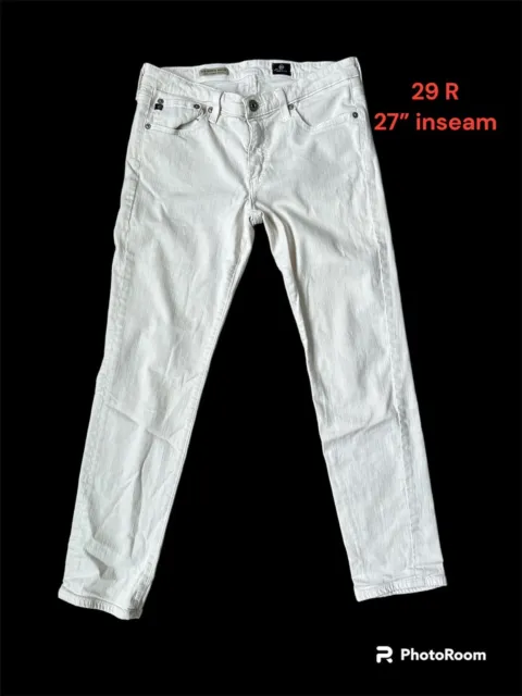 AG Adriano Goldschmied Jeans The Stevie Ankle Slim Straight 29R White