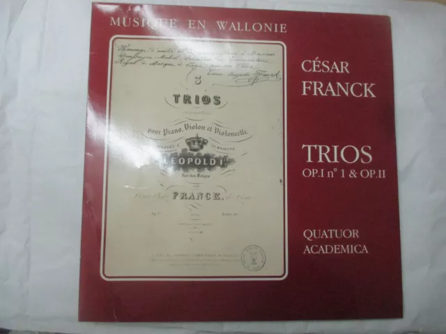 LP 33 T  Musique en Wallonie César Franck Trios  Quatuor Academica