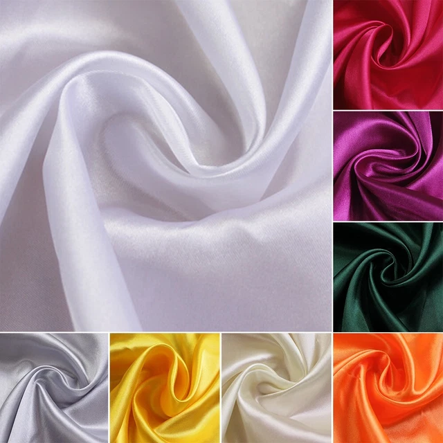 Paño de tela satinada de color único para boda vestido de novia hágalo usted mismo 50d*75d