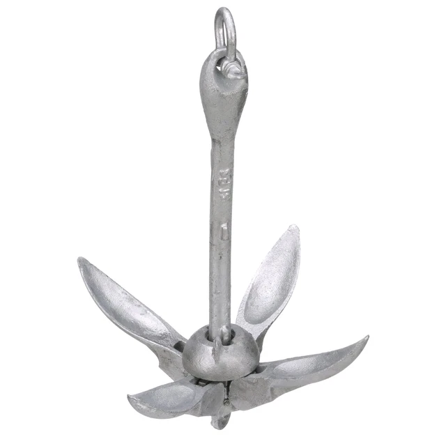 11966-1 5 Pound, Galvanized, Malleable Iron Grapnel Folding Anchor