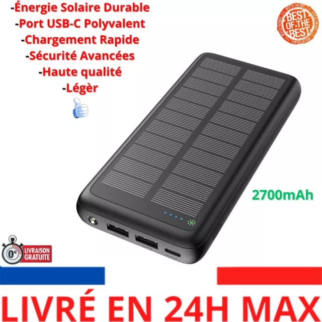 Chargeur solaire de poche Hiluckey batterie intégrée 26800mAh : Avis
