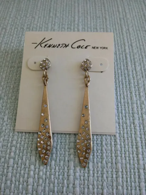 Kenneth Cole New York Pave Gold Stick Linear Drop Earrings