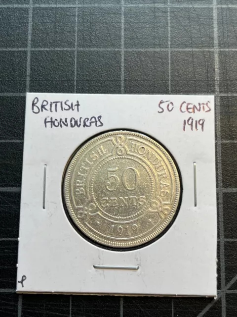 British Honduras Silver 50 Cents 1919