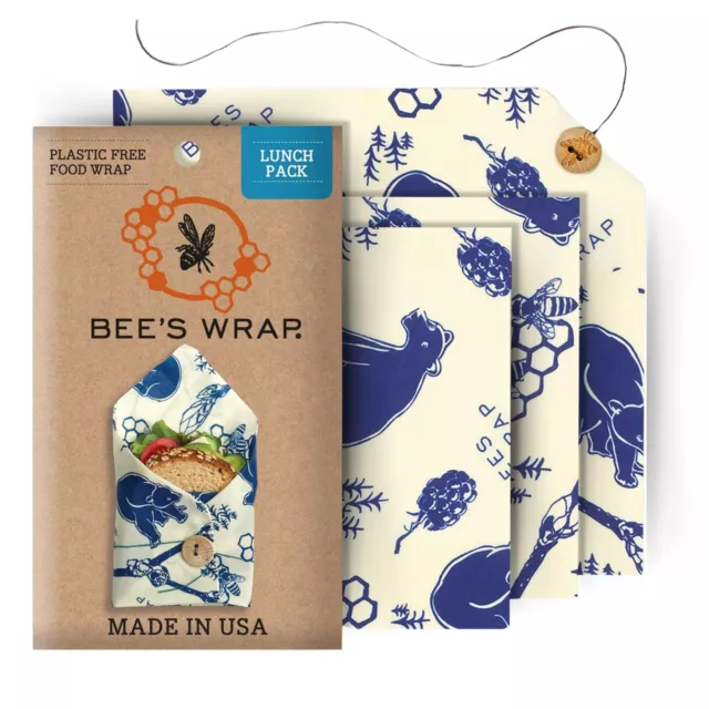 Reusable Beeswax Food Wraps Made in the USA, Eco Friendly Beeswax Wraps for F...