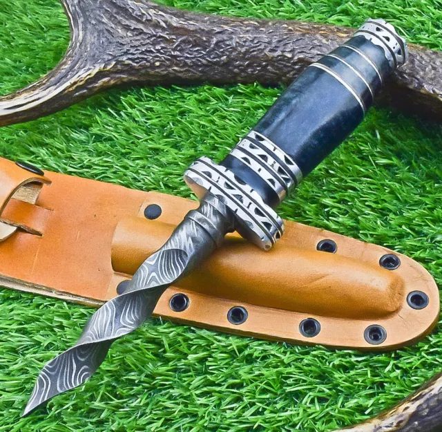 Custom Hand Forged Damascus Steel Bowie Knife, Hunting Knife, Kris Dagger 411