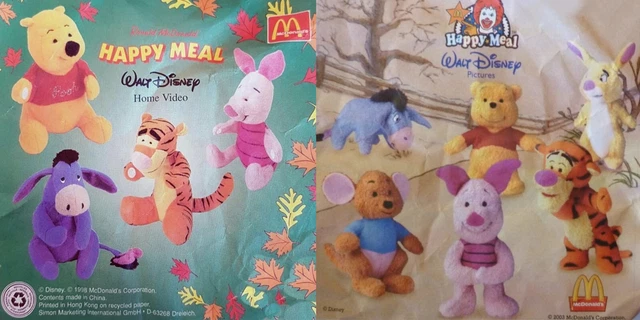 WINNIE THE POOH 1998 & 2003 Disney MC DONALDS PLUSH Collectible TOYS - CHOOSE!