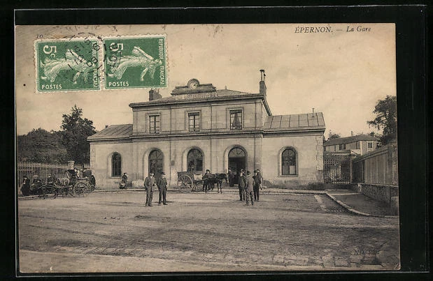 CPA Épernon, La Gare 1908