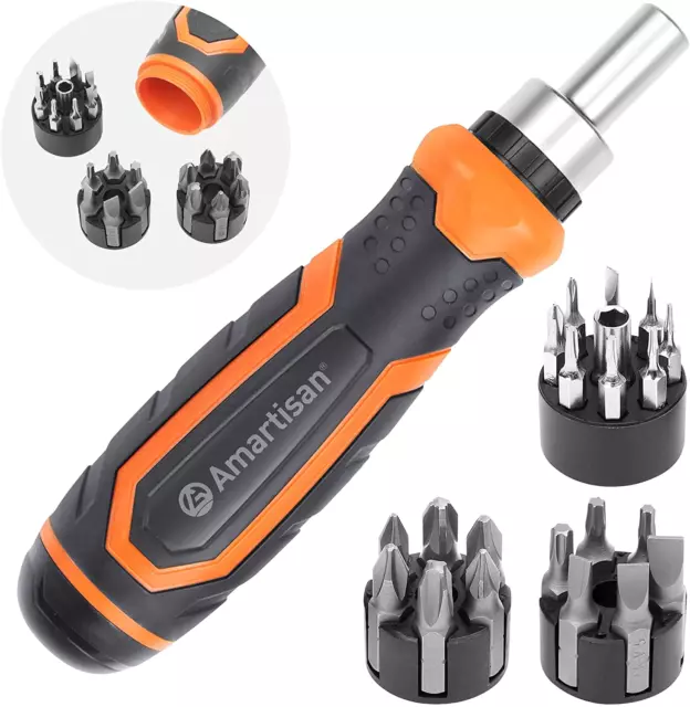 Amartisan 22 in 1 Ratchet Screwdriver Set, Precision Multi-Bit Ratchet Screw Dri