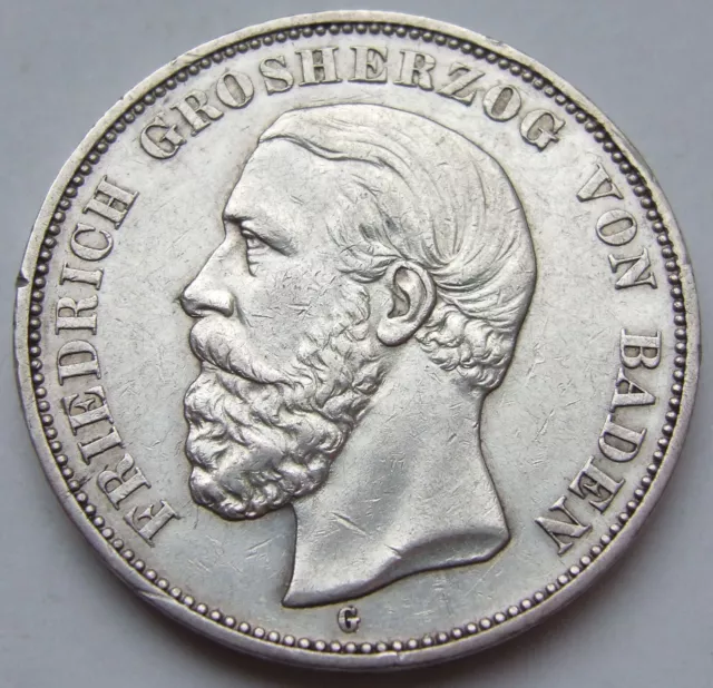 5 Mark Friedrich Grosherzog von Baden 1902 G in Sehr schön / Vorzüglich 3