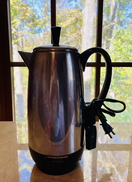 Farberware 2 to 12 Cup Superfast Fully Automatic Electric Percolator Coffee  Pot Superfast – Wake Robbin, Consign or Sell