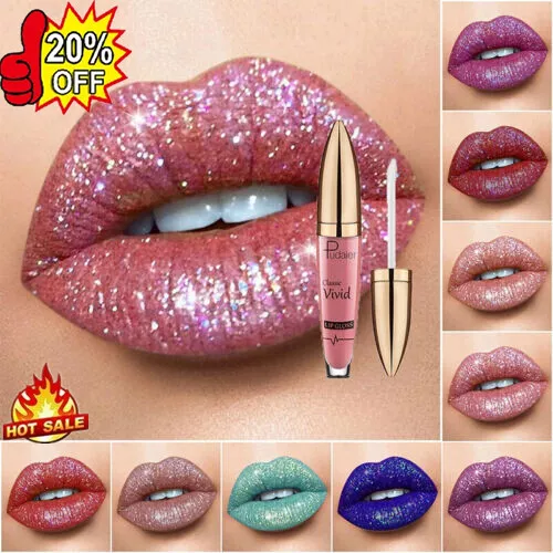 Diamond Lip Gloss Matte To Glitter Liquid Lipstick Waterproof Women Lady XMAS