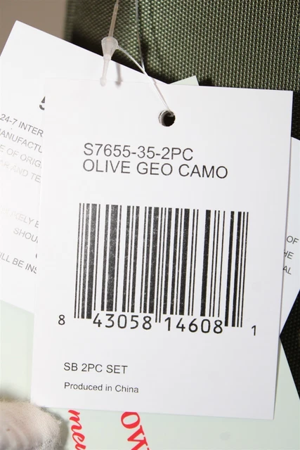 Samantha Brown NEW Olive Geo Camo 2PC Set Carry On/Tote Bag Luggage S7655-35-2PC 16