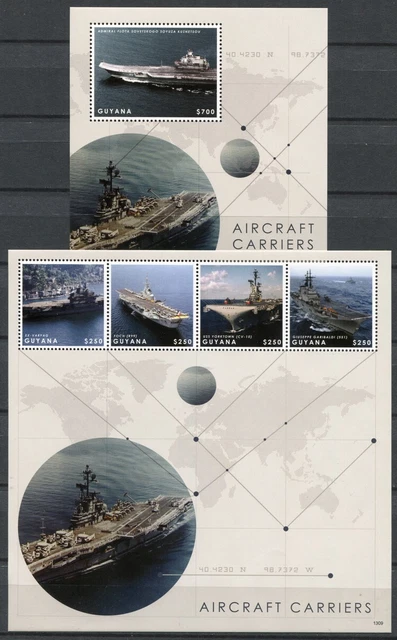 Guyana 2013 Flugzeugträger Aircraft Carrier 8631-8634 Block 878 MNH