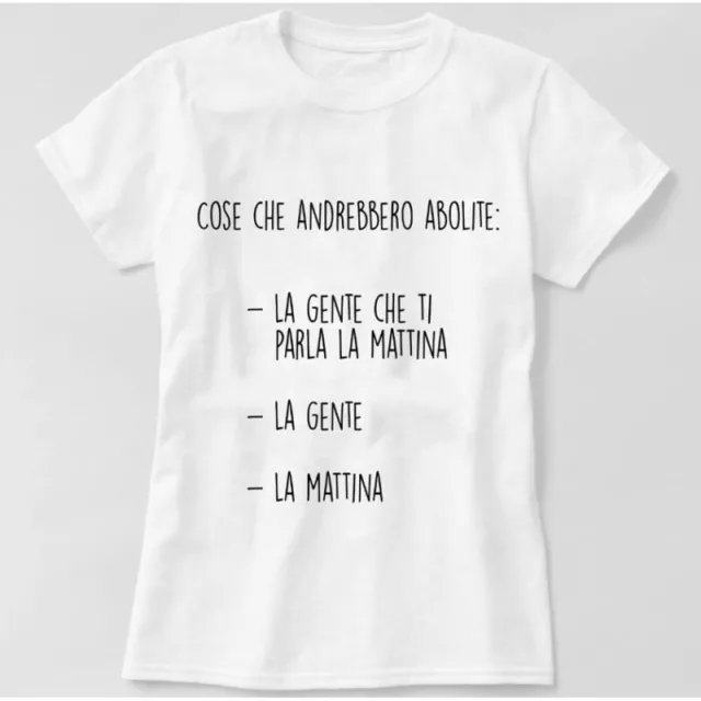 Candyshop T-shirt Maglietta scritta divertente Lista nera cose da cancellare