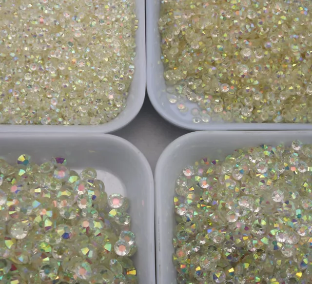 1000 Crystal Flat Back Acrylic AB / Jelly Resin Rhinestones Gems 2mm 3mm  4mm 5mm