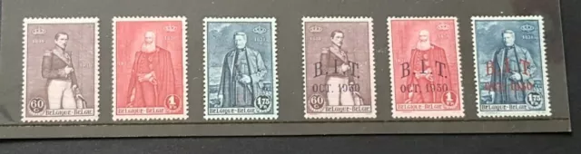 Belgium ^ 1930, Mint Hinged Stamp Sets, SG 565-567 and 569-571