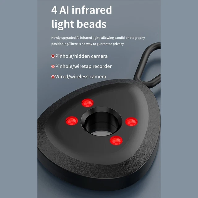 Privacy Pin Camera PORTABLE PINHOLE CAMERA Scanner Safeguard Your Privacy with 2 Lighting ...