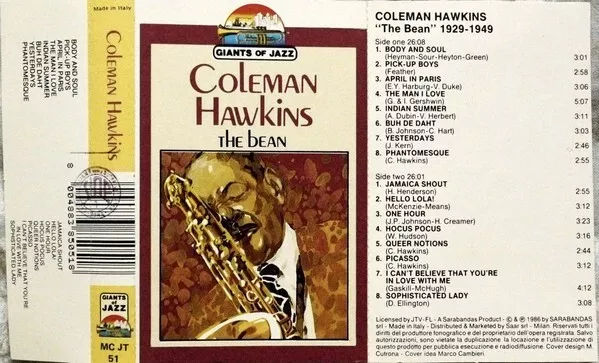 Coleman Hawkins-The Bean-Giants Of Jazz-Italy-Cassette -Nrmt-Buy Now/Offer ?