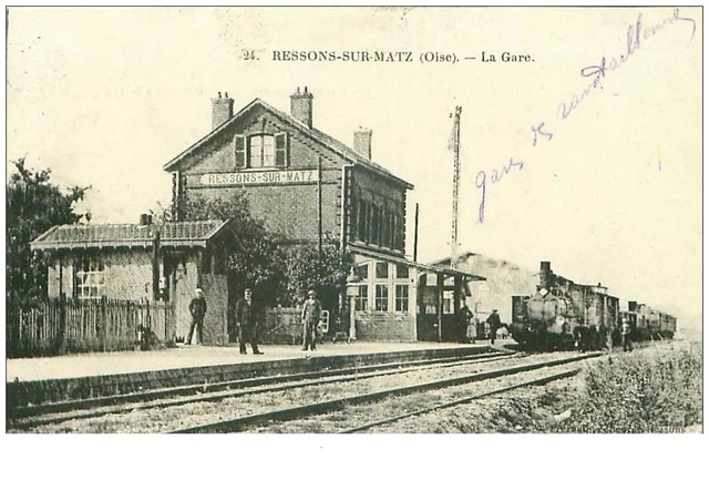 60.RESSONS SUR MATZ.n°20438.LA GARE.TRAIN
