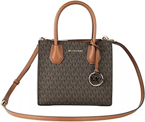 Michael Kors Women Lady Messenger Crossbody Bag Handbag Satchel Purse Brown Gold