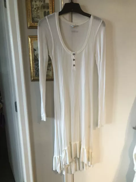 Hard Tail Forever Dress  White Dip Hem Lightweight USA Made Womens S Nwot