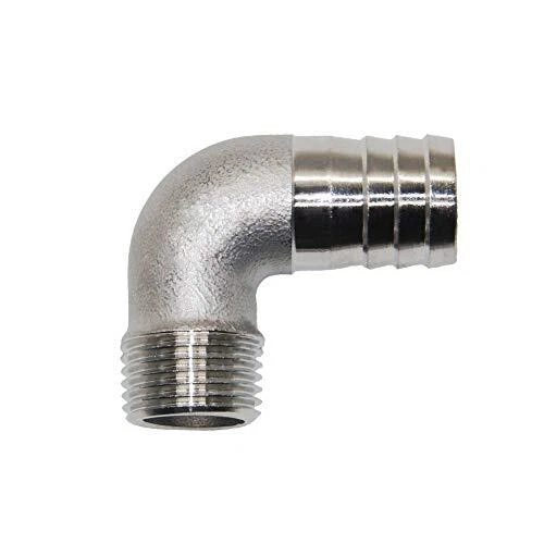 Stainless Steel Elbow 1" Hose Barb x 3/4" Male NPT Home Brew Pipe Fitting